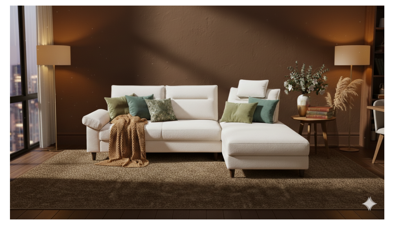 Wolken 3-Seater Sofa Bed With Reversible Chaise & Storage